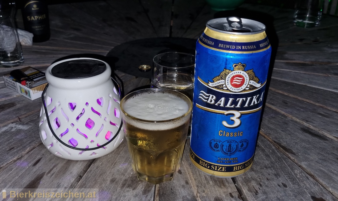 Foto eines Bieres der Marke Baltika Classic No3 aus der Brauerei Baltica Breweries